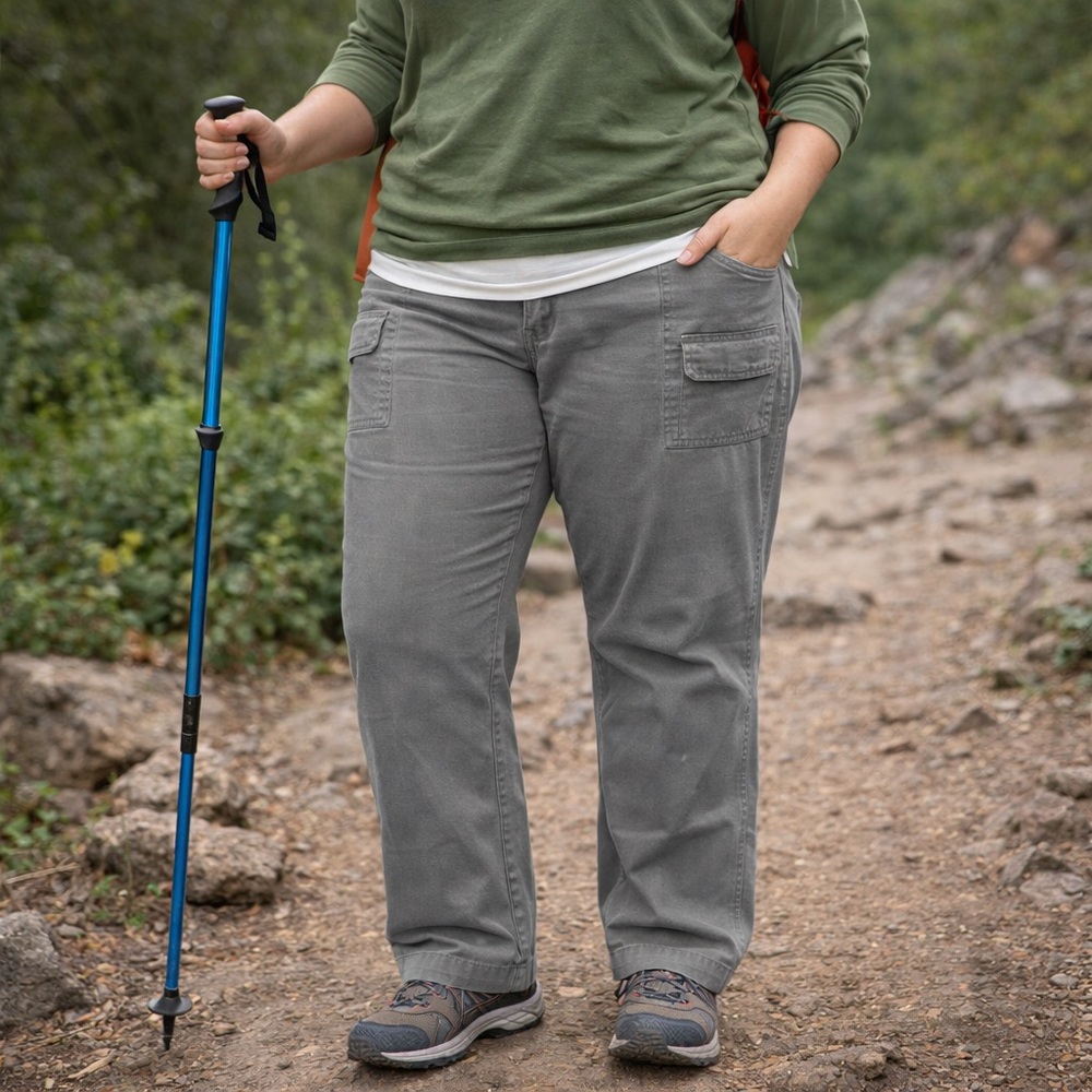 Cabela's Hiking Pants‎ Women's Tall Size 48x30 Outdoor 100% Cotton Cargo Gray